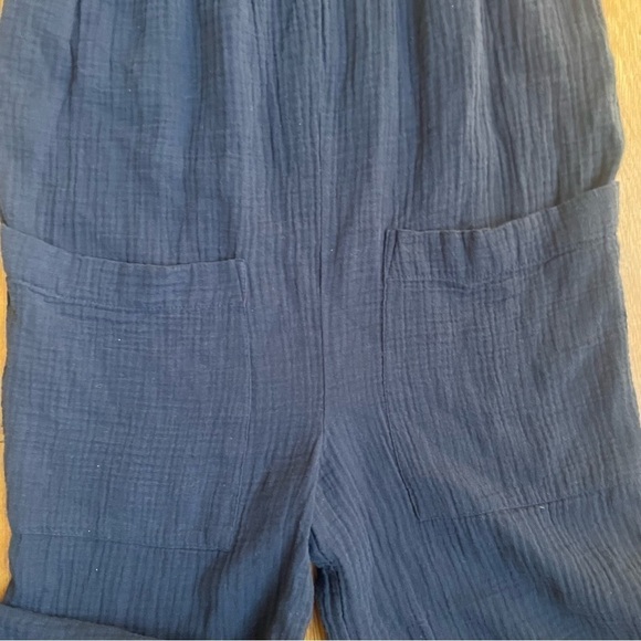 Madewell Gauze overalls Navy tie shoulder straps. Size 00. - Picture 7 of 7